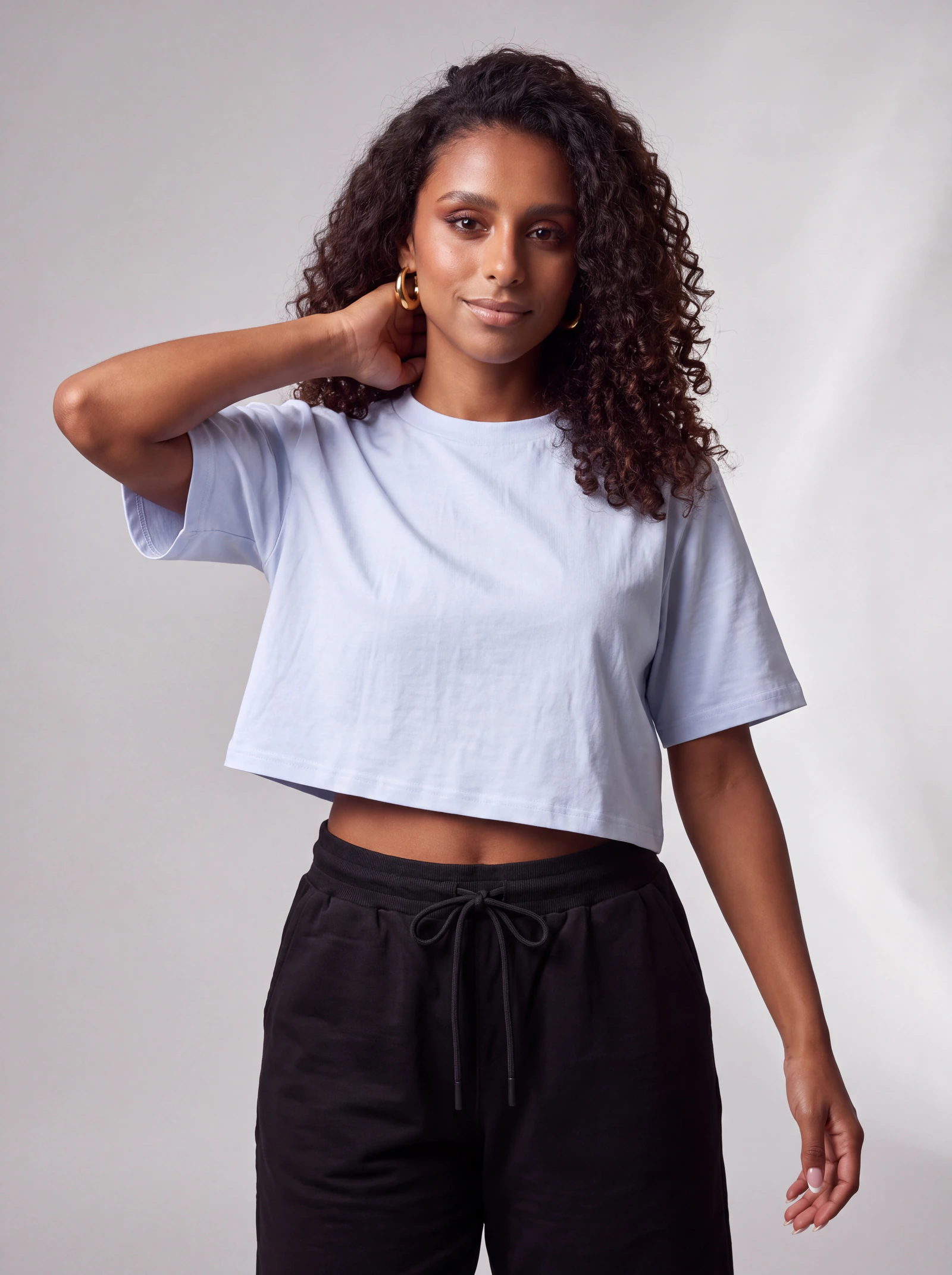Crop Top Básico — Azul Claro