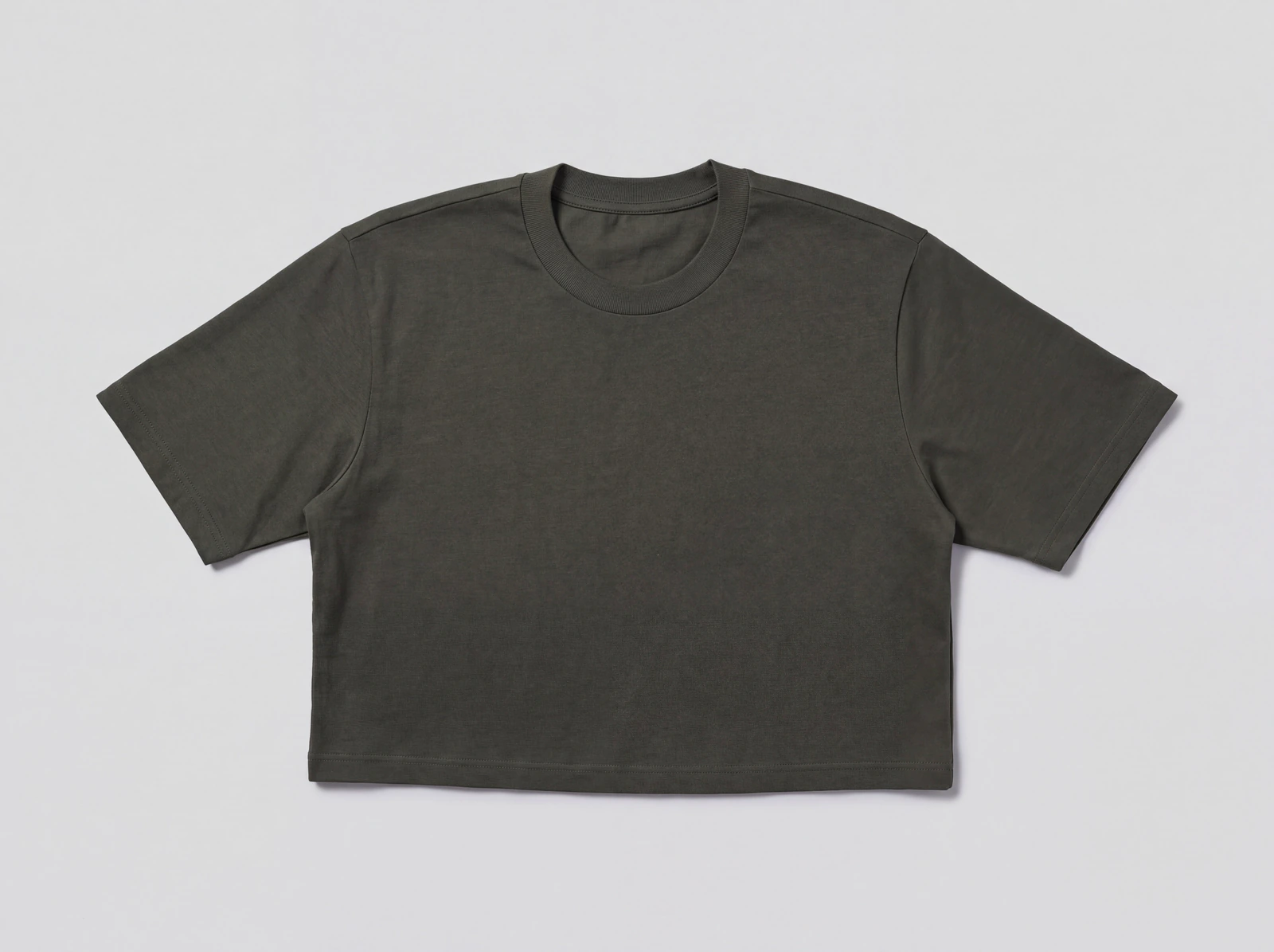 Crop Top Básico Verde Oscuro — frente