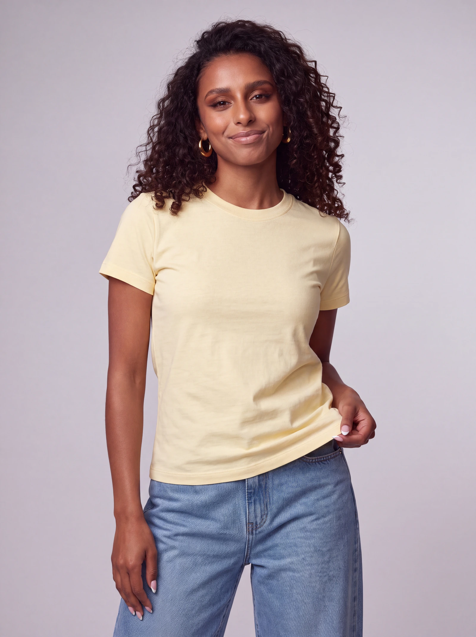 Camiseta Básica Dama — Amarillo
