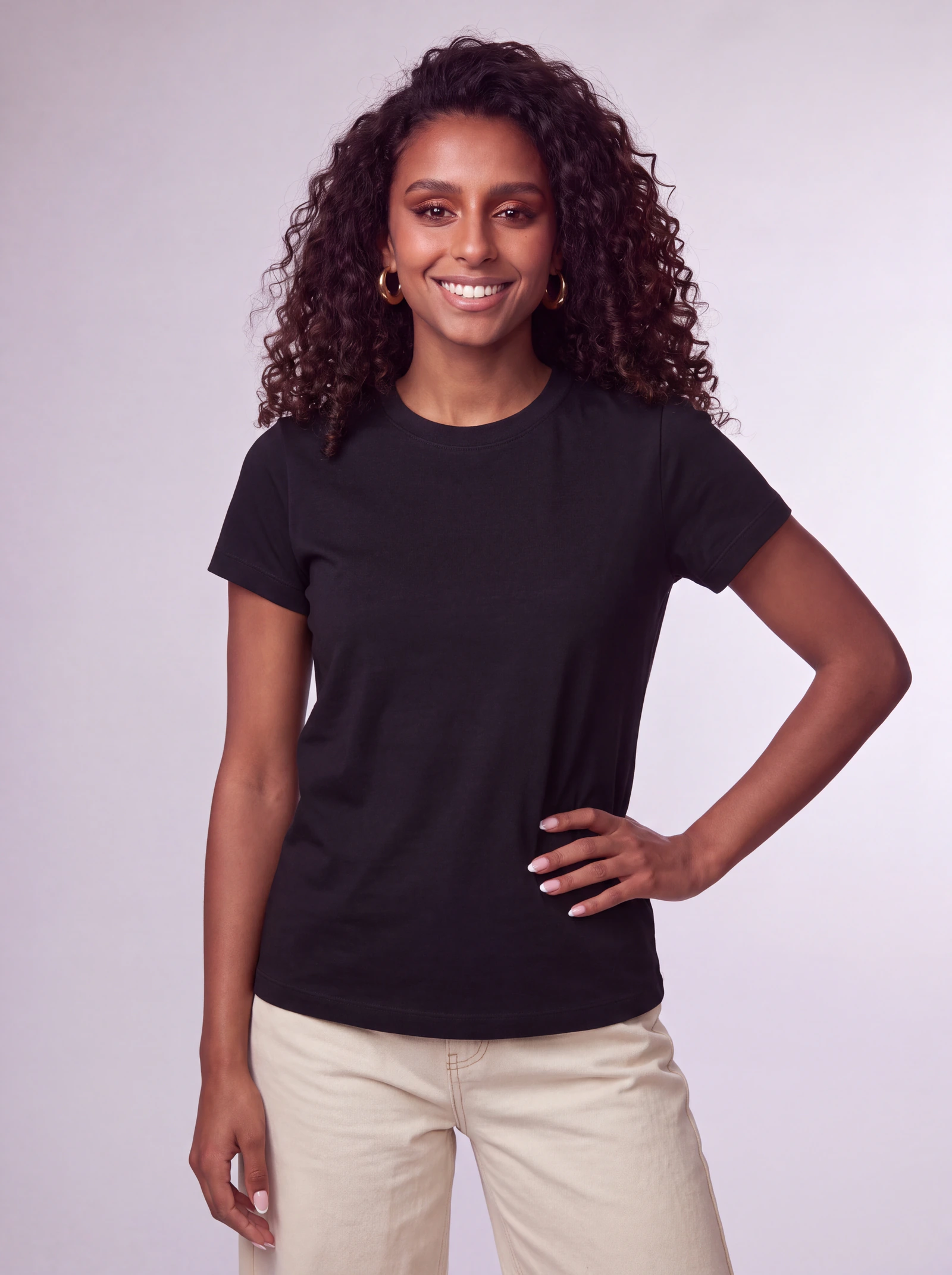 Camiseta Básica Dama — Negro