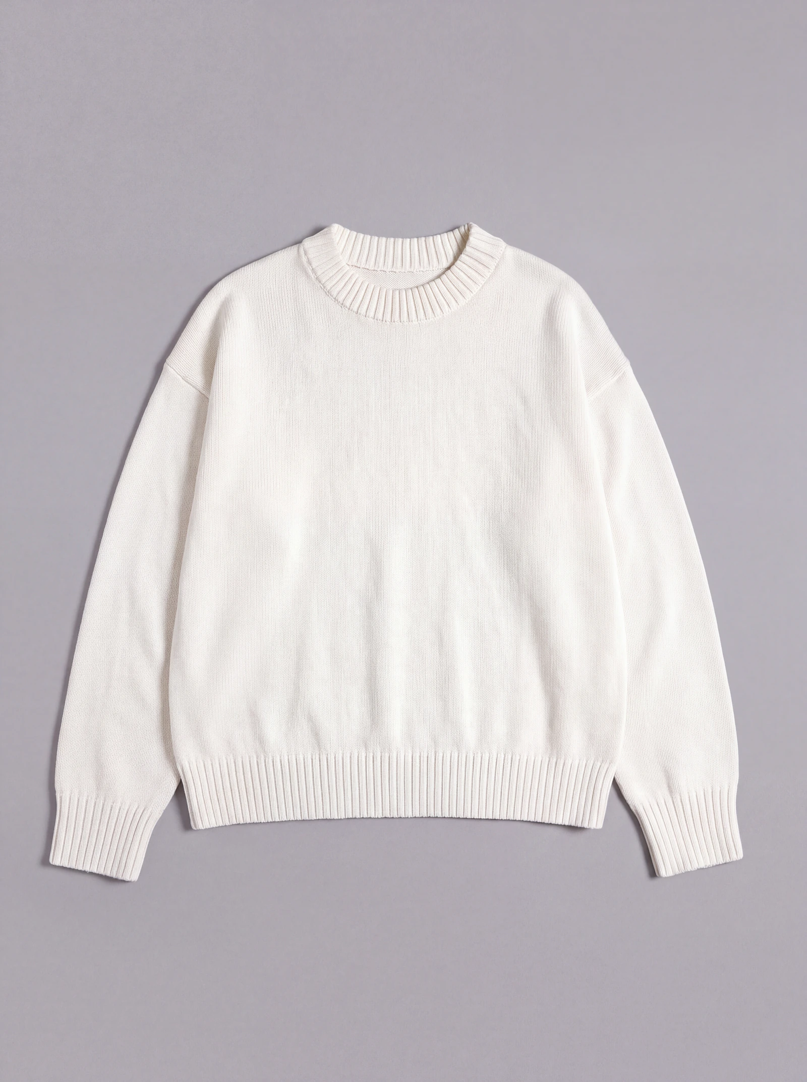 Crewneck Tejido Cuello Redondo Crudo — frente