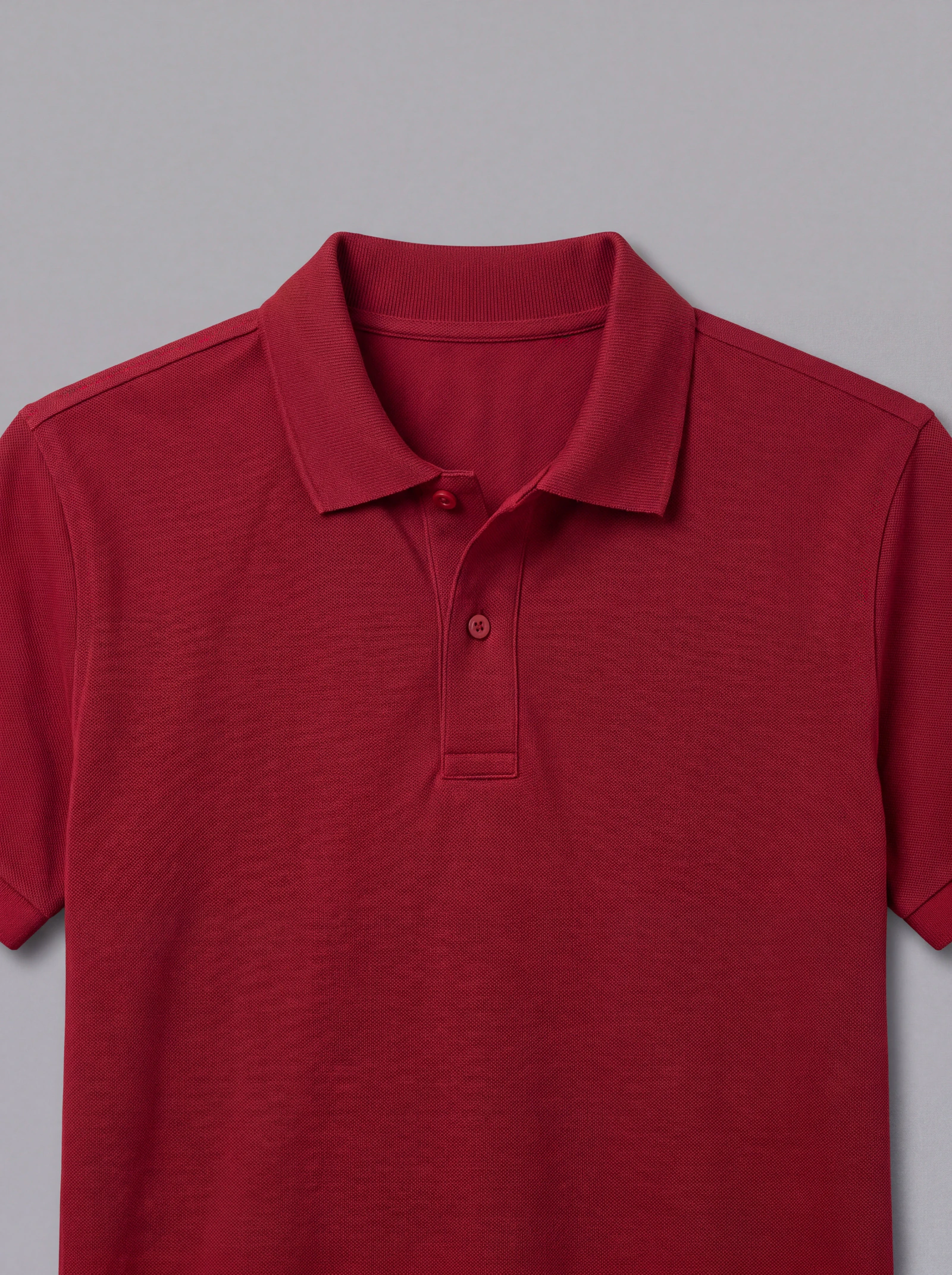 Polo Rojo — detalle: cuello