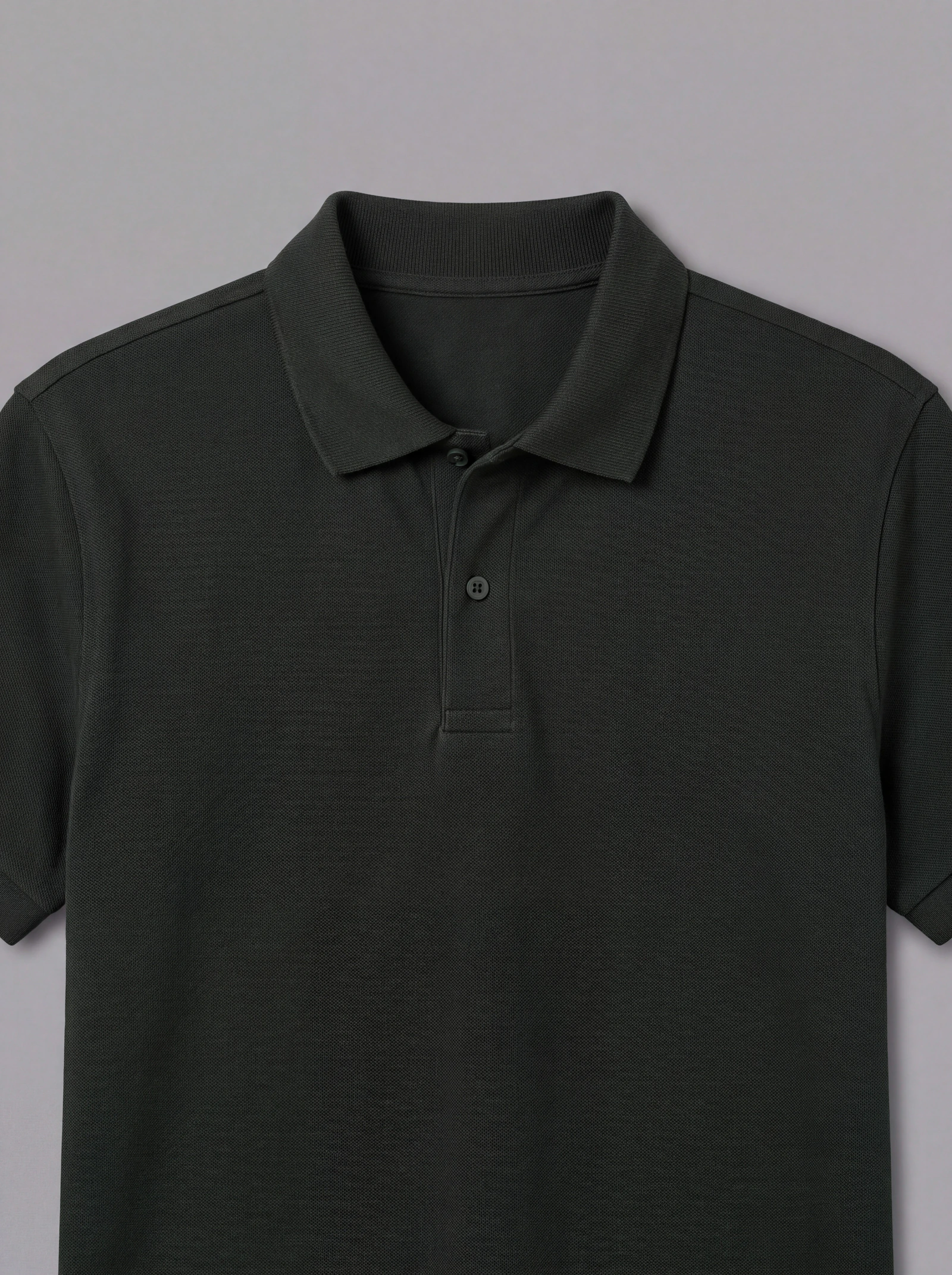 Polo Verde — detalle: cuello