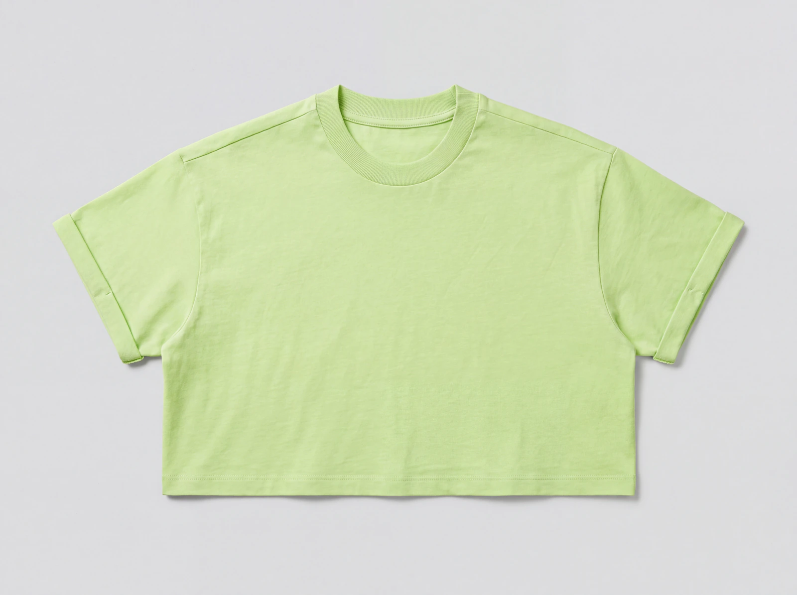 Crop Top Básico Verde Limón — frente
