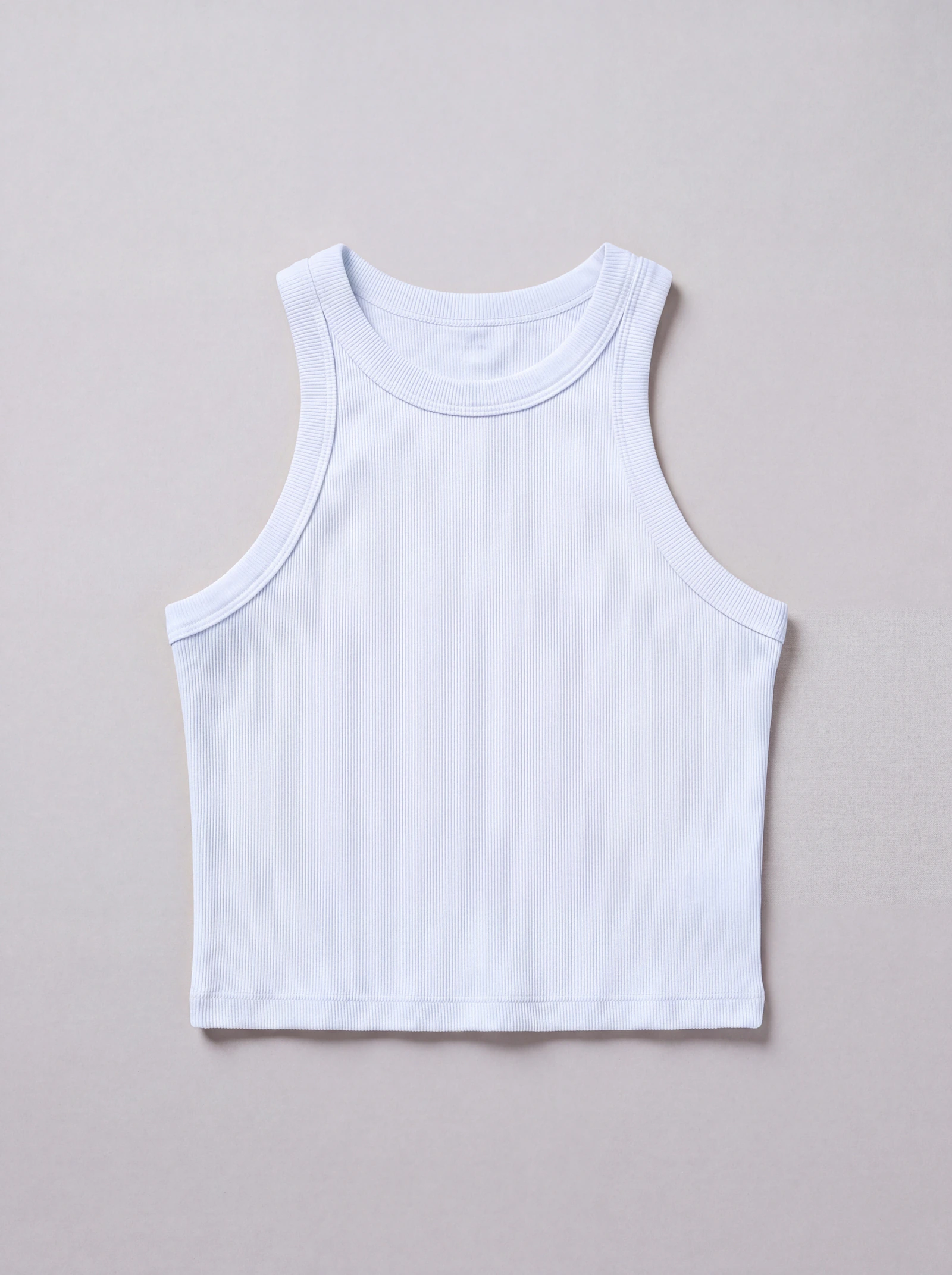 Tank Top Rib Azul Claro — frente
