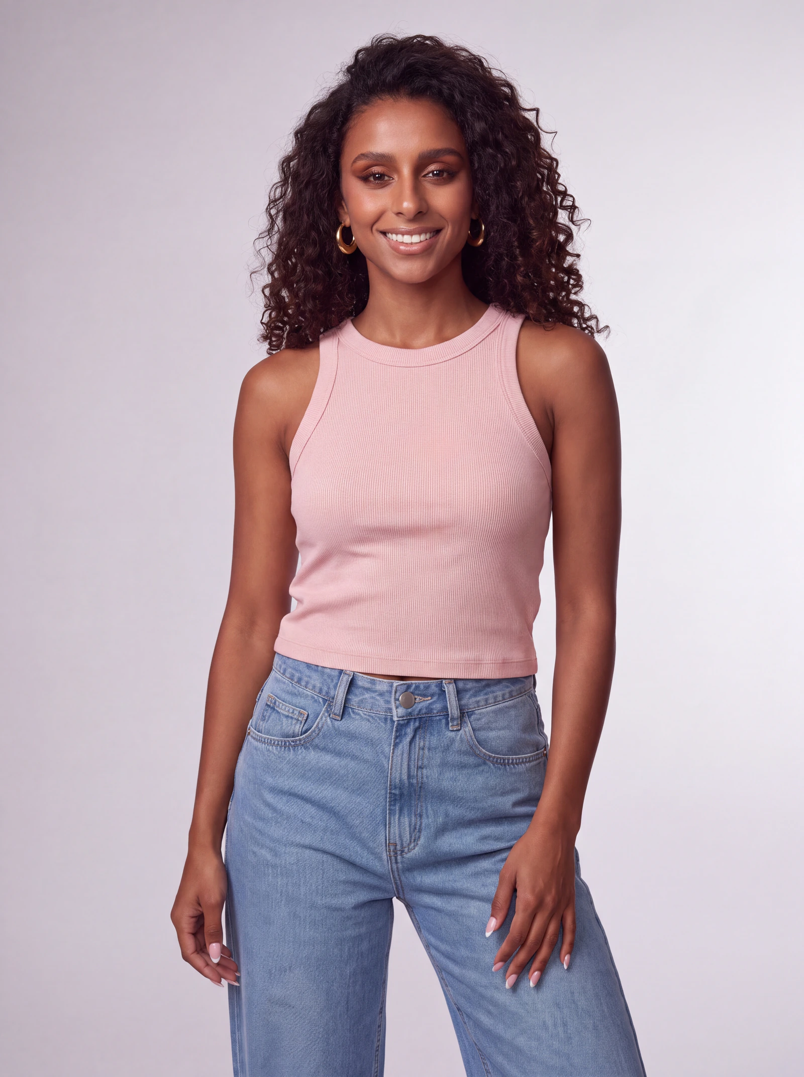 Tank Top Rib — Rosado