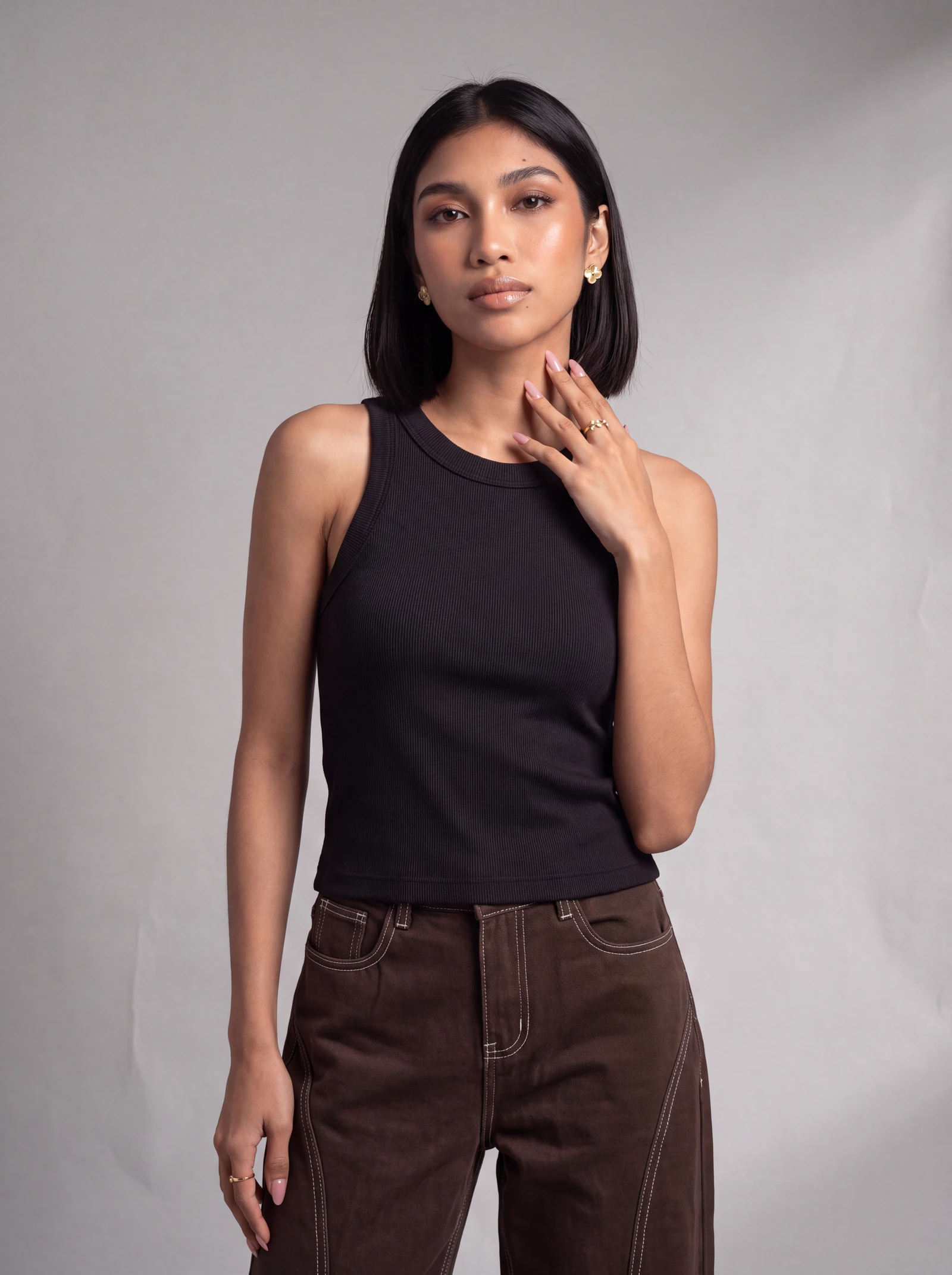 Tank Top Rib — Negro
