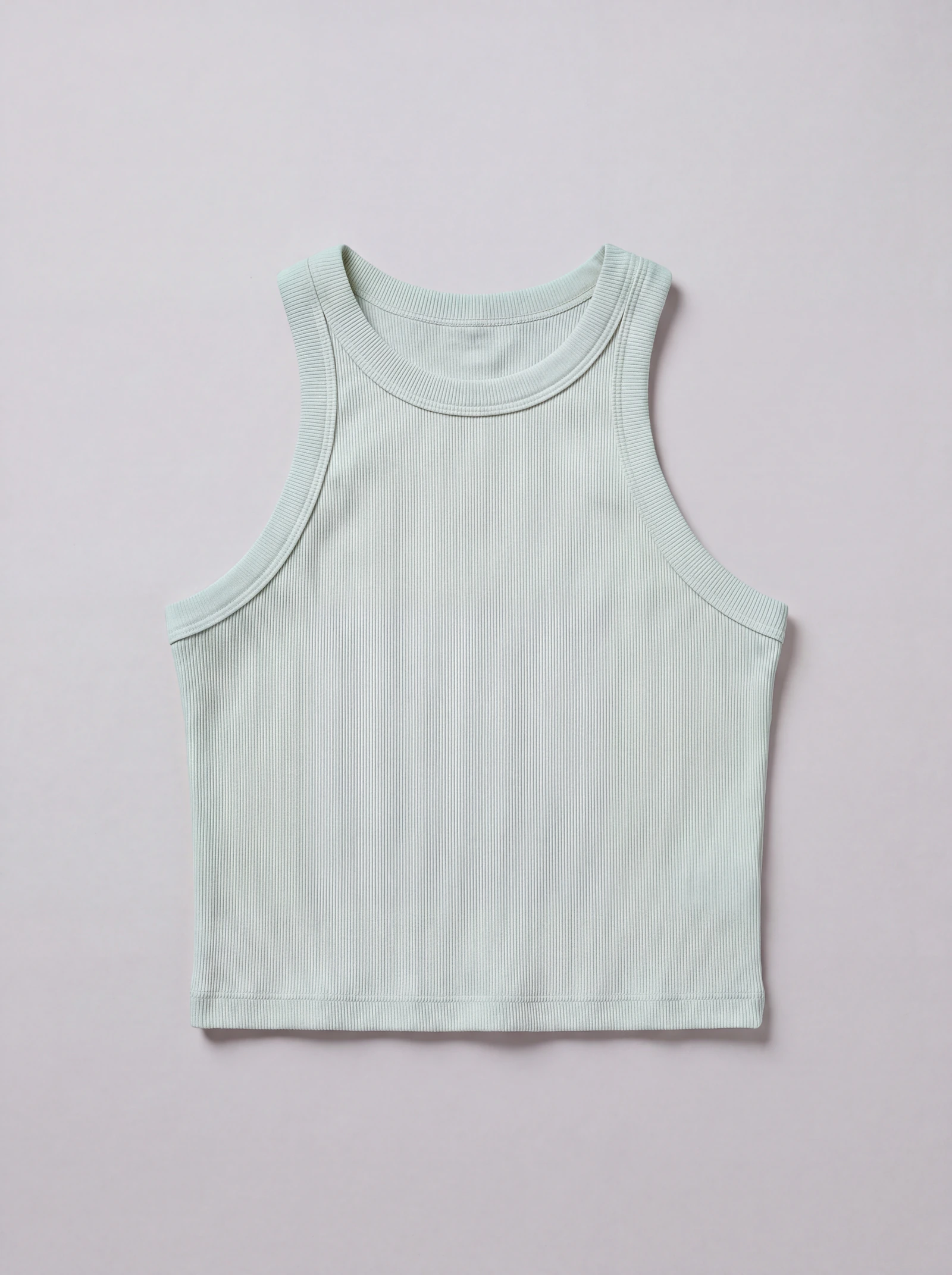 Tank Top Rib Verde Claro — frente