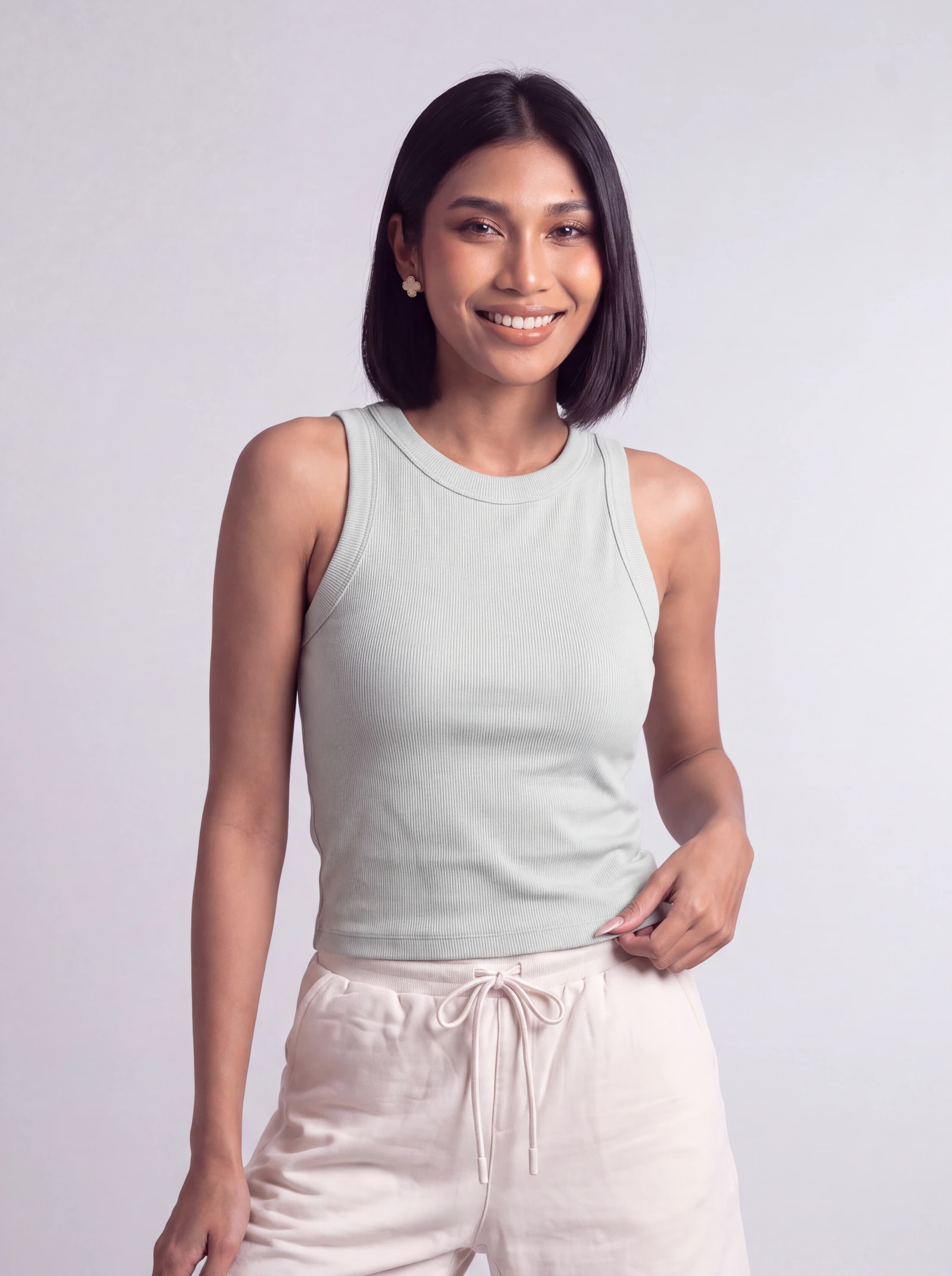 Tank Top Rib — Verde Claro