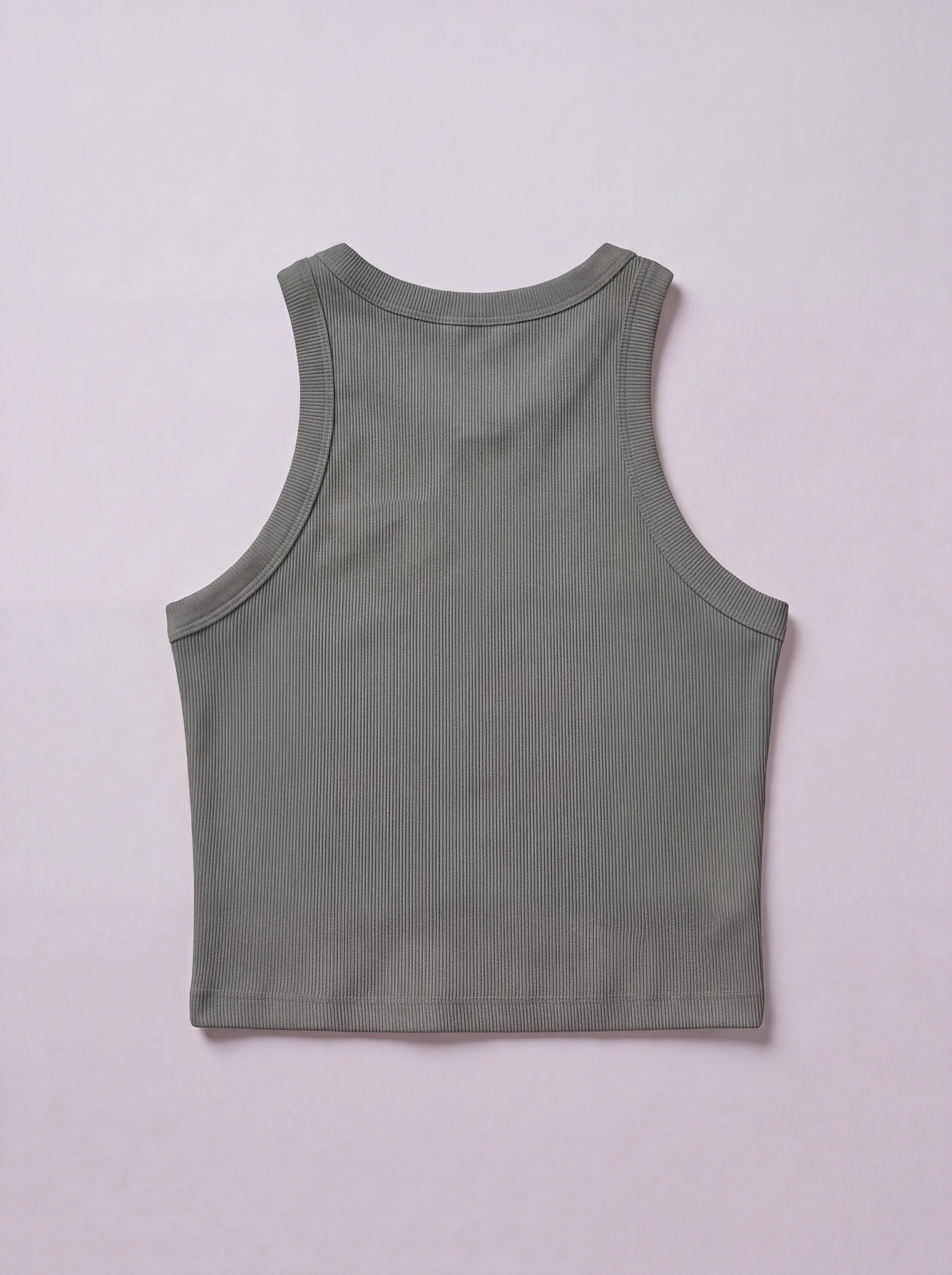 Tank Top Rib Verde Militar — espalda