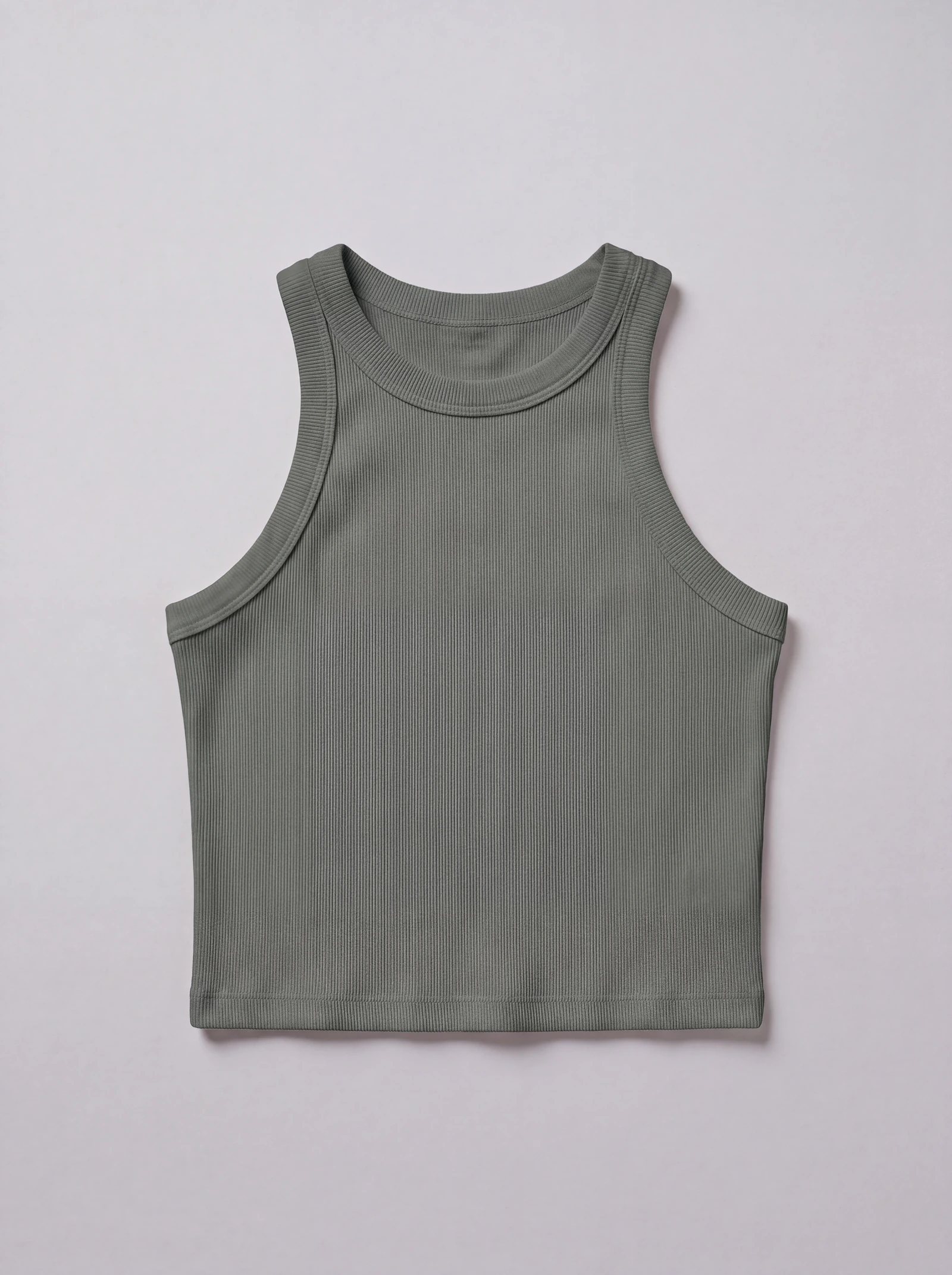 Tank Top Rib Verde Militar — frente