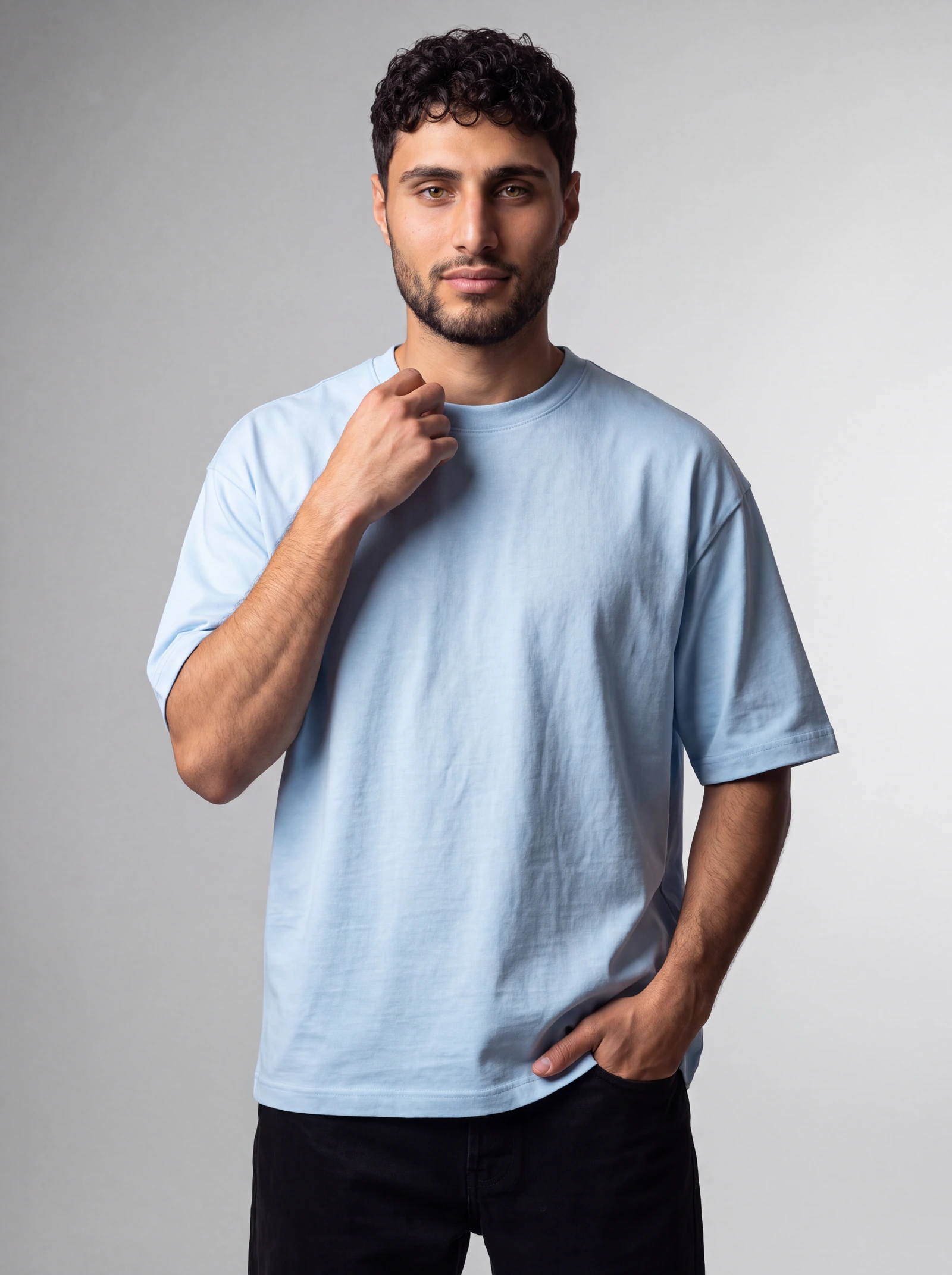 Camiseta Oversize — Azul Claro